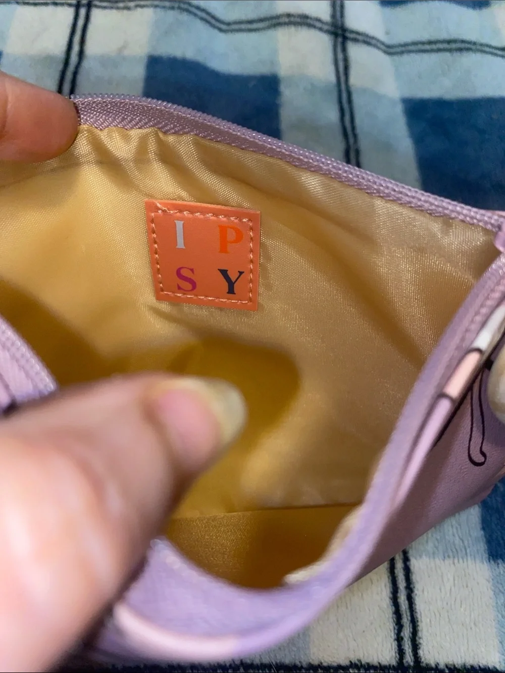 ipsy Pink Floral Wristlet Pouch with Wooden Ring